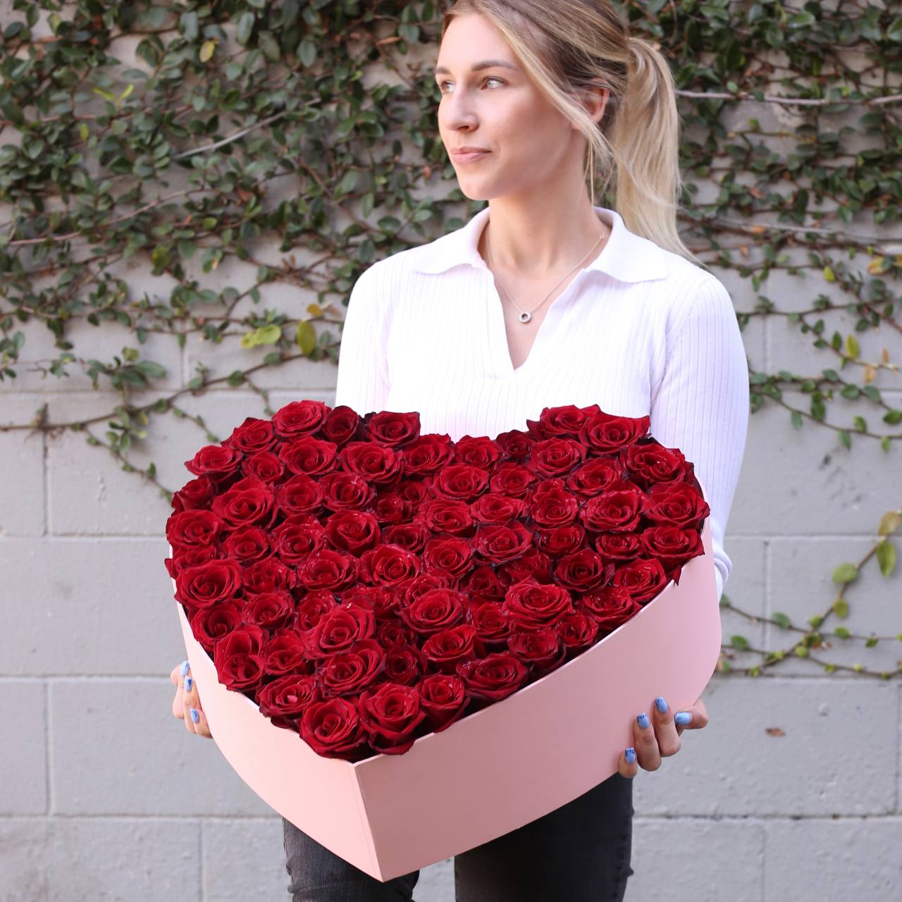 Large heart box - Los Angeles Florist - Pink Clover