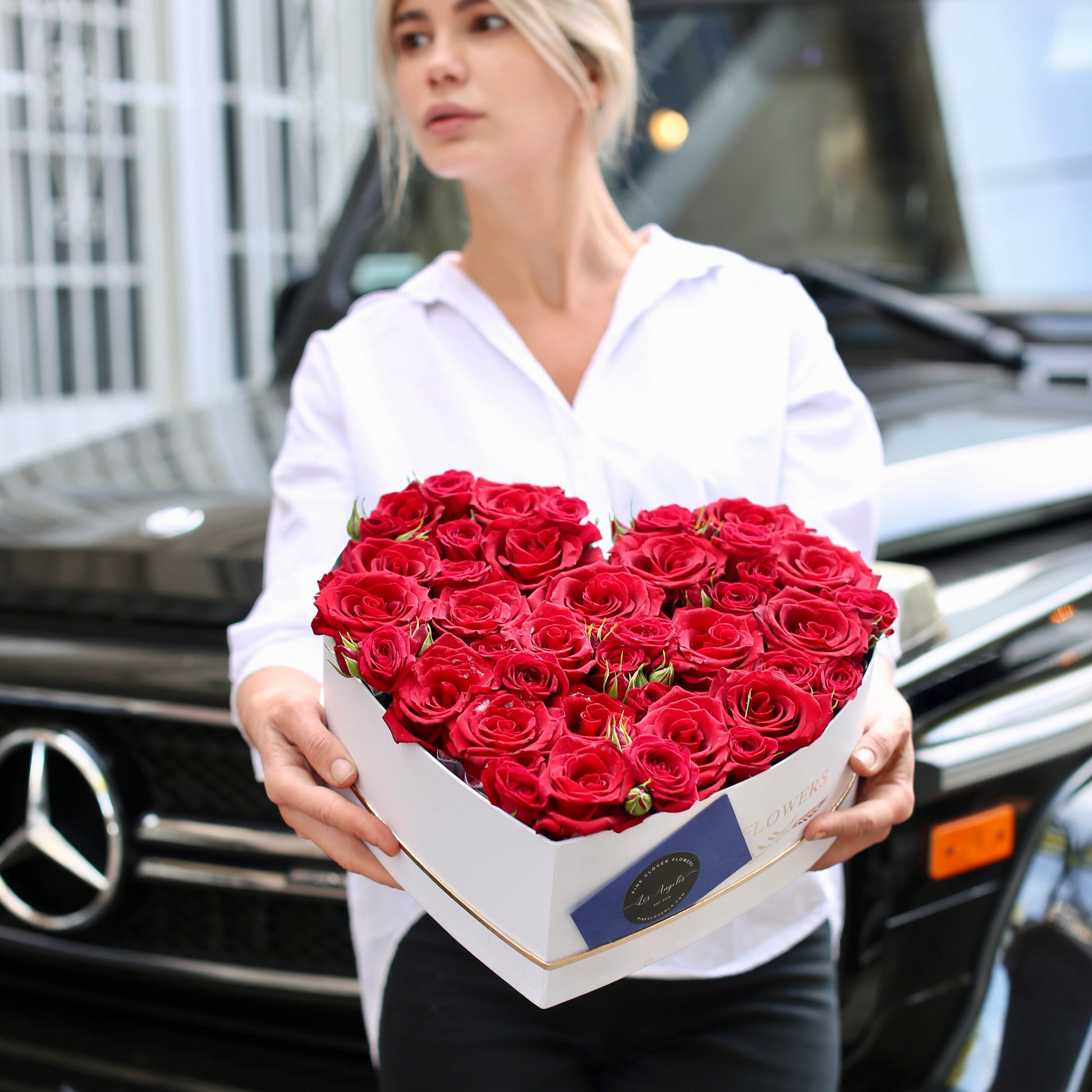 Heart Box - Los Angeles Florist - Pink Clover
