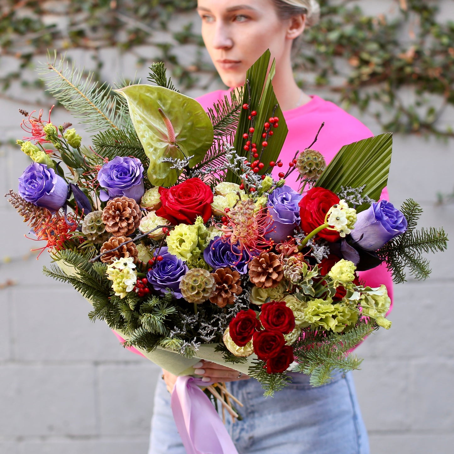 Evergreen Charm - Los Angeles Florist - Pink Clover