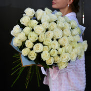 White Roses - Los Angeles Florist - Pink Clover