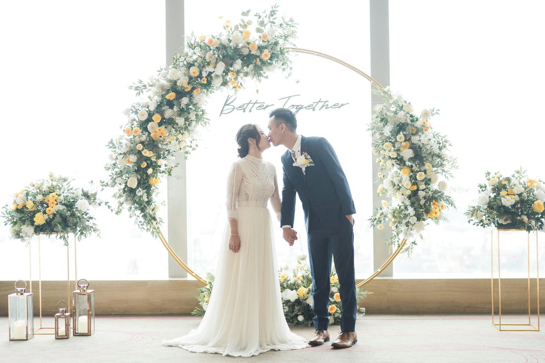 Private celebration table with flowers